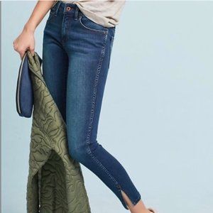 Anthro mid-rise skinny jean with split hem